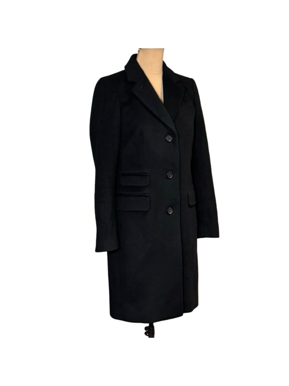 J.Crew Nello Gori Italian Wool Black Pea Coat 2 Thinsulate Minimalist Preppy - Picture 13 of 14